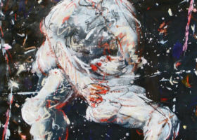 de la série "Les Gens", acryl et pastels, 50x70